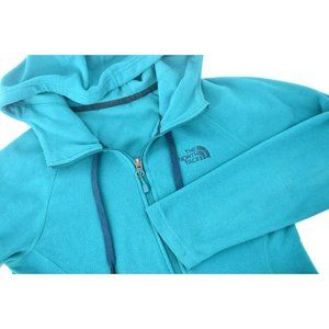 THE NORTH FACE Women's Full Zip Hooded Fleece‎ Jacket SIZE SMALL Teal Green